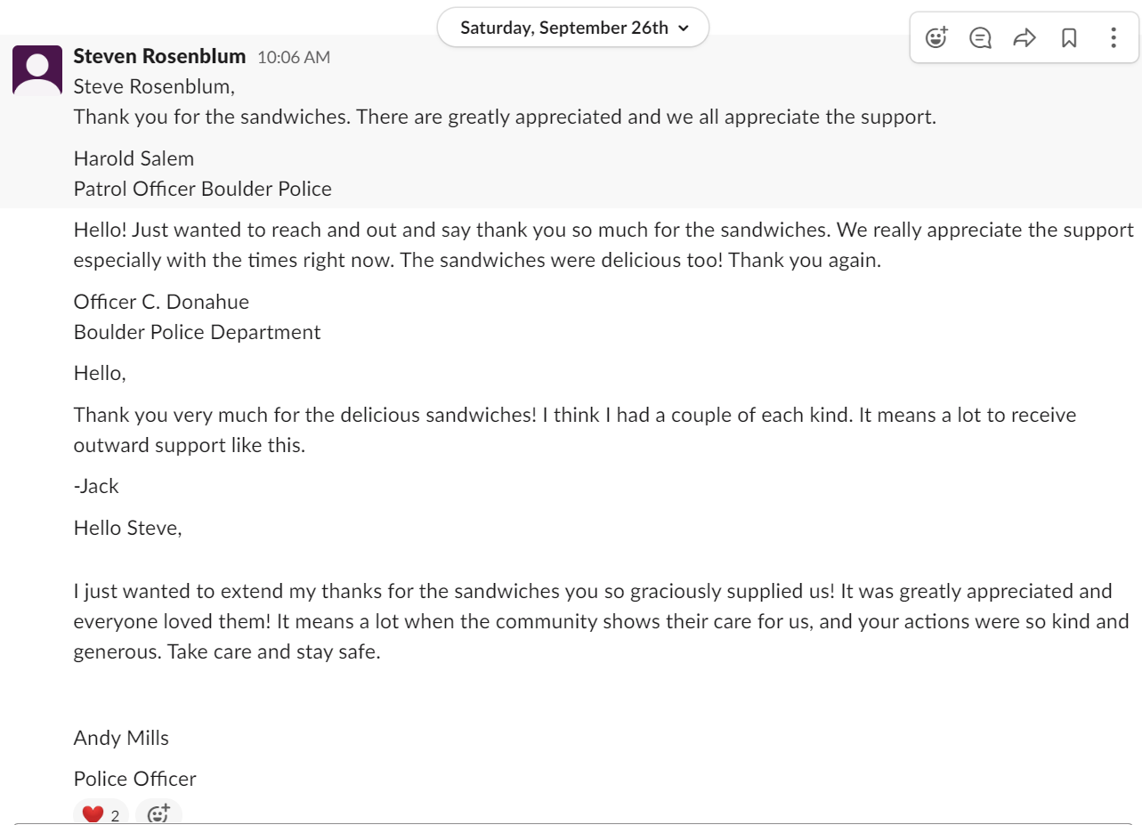Steven Rosenblum Safer Boulder Boulder Police Thank You Notes 1